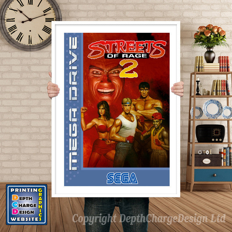 Streets Of Rage 2 Eu - Sega Megadrive Inspired Retro Gaming Poster A4 A3 A2 Or A1