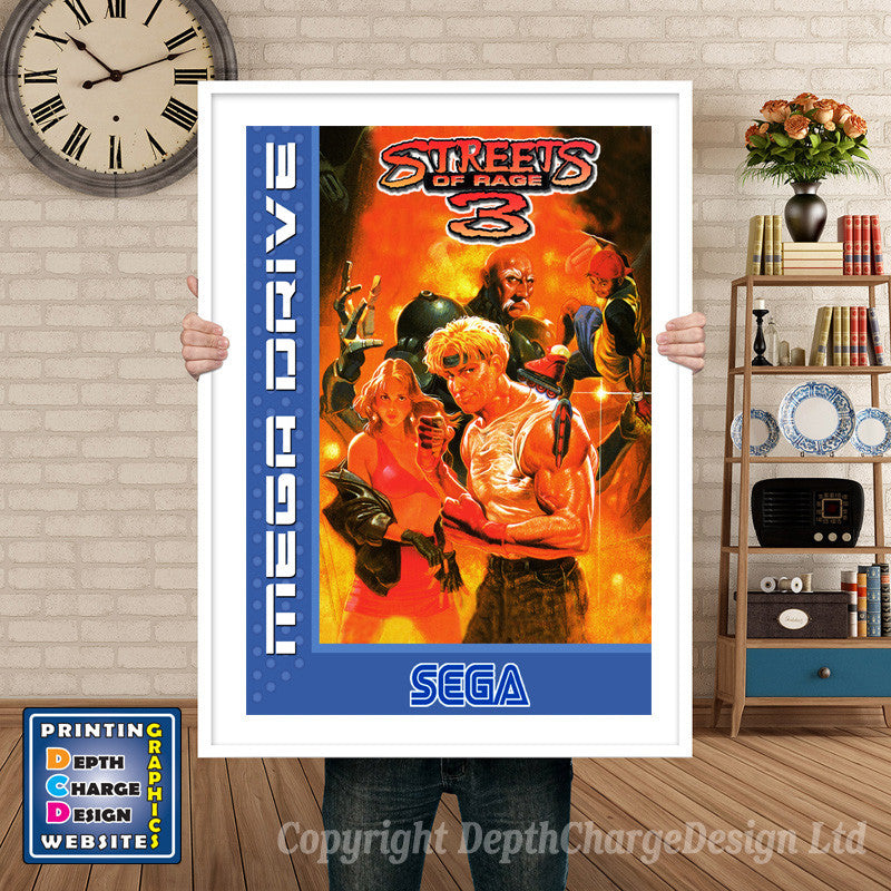 Streets Of Rage 3 2 Eu - Sega Megadrive Inspired Retro Gaming Poster A4 A3 A2 Or A1