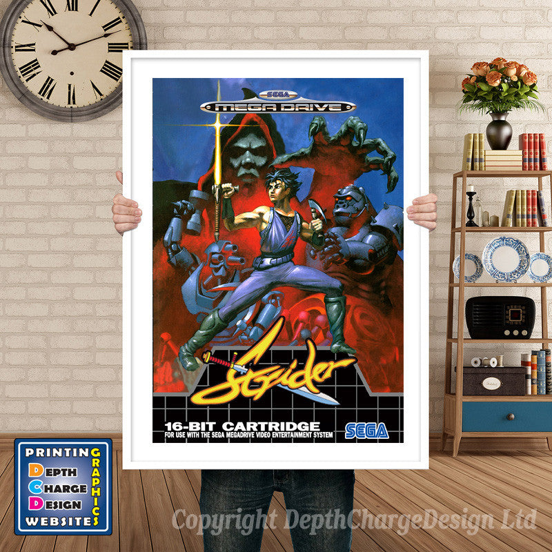 Strider 2 Eu - Sega Megadrive Inspired Retro Gaming Poster A4 A3 A2 Or A1