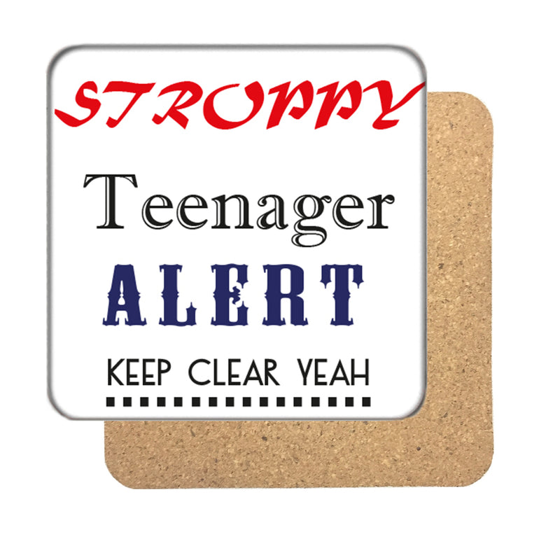 Stroppy Teenager Alert Drinks Coaster 3