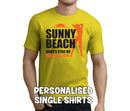 Sunny Beach Colour Custom Stag T-Shirt - Any Name - Party Tee