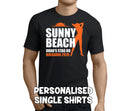 Sunny Beach White Custom Stag T-Shirt - Any Name - Party Tee