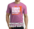 Sunny Beach White Custom Stag T-Shirt - Any Name - Party Tee