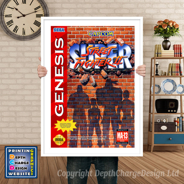 Super Street Fighter 2 - Sega Megadrive Inspired Retro Gaming Poster