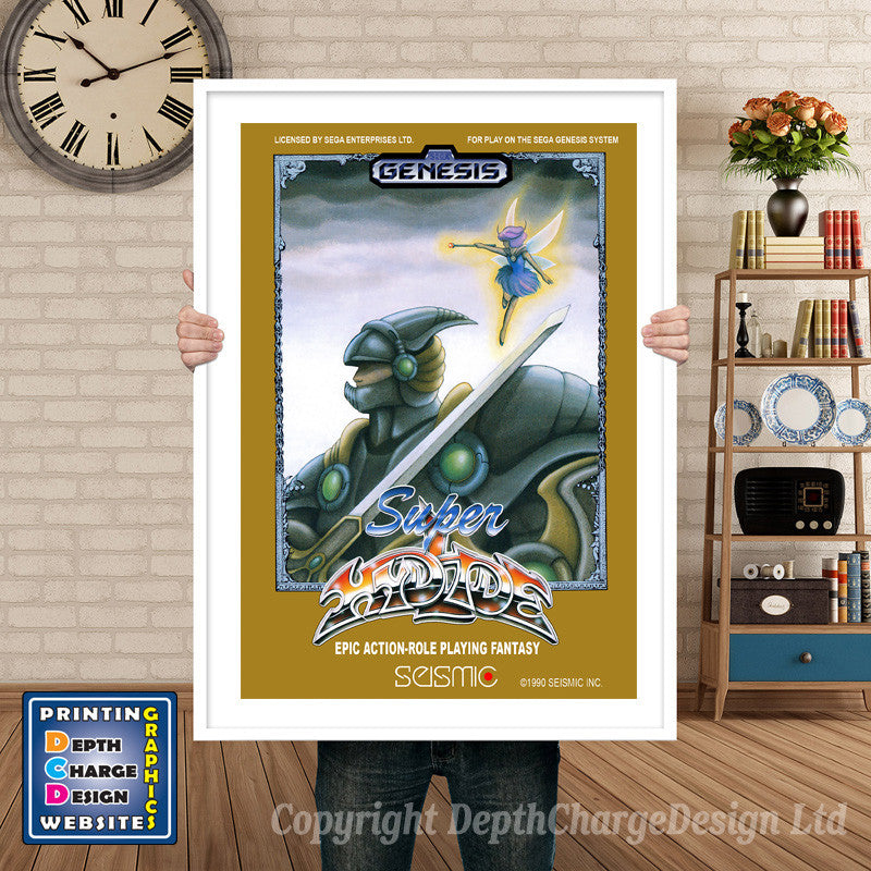 Superhydlide - Sega Megadrive Inspired Retro Gaming Poster A4 A3 A2 Or A1