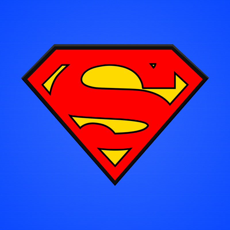 Superman Bold Emblem Lego Display Case - Minifigure Display Background and Frames