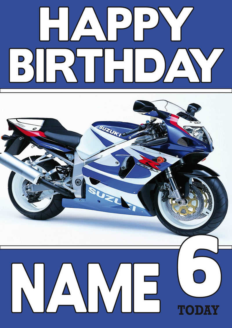 Personalised Suzuki Bike Birthday Card