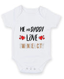 Me and Daddy Love swansea city Personalised FOOTBALL TEAM Baby Grow