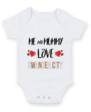 Me and Mummy love swansea city Personalised FOOTBALL TEAM Baby Grow