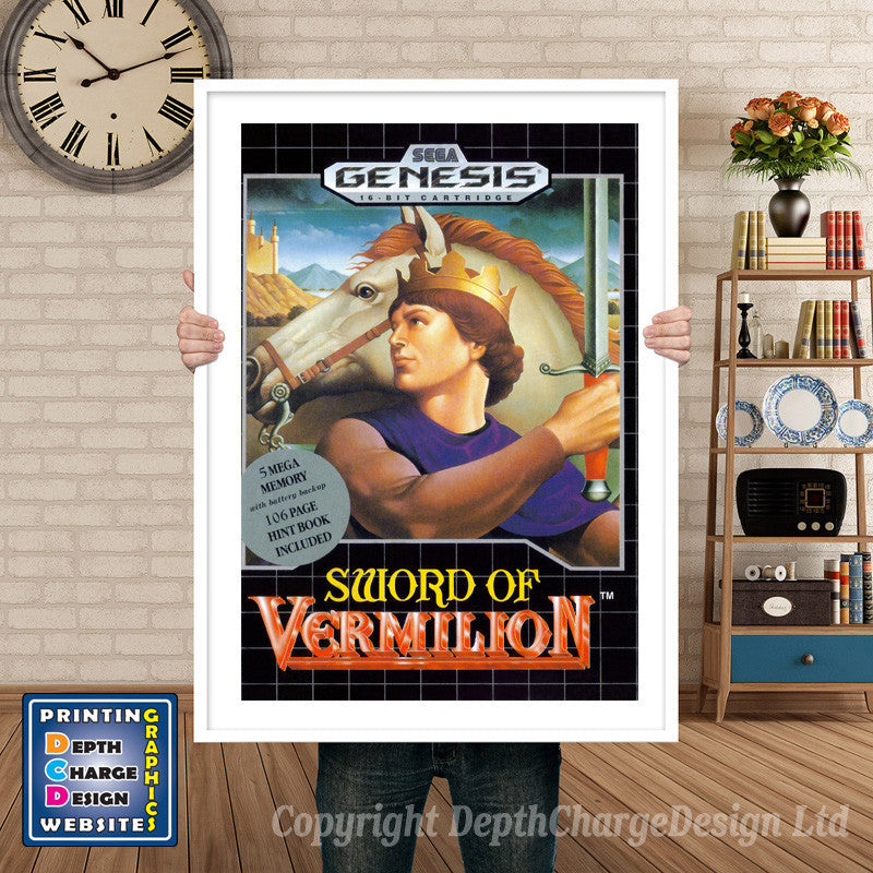 Sword Of Vermillion - Sega Megadrive Inspired Retro Gaming Poster A4 A3 A2 Or A1