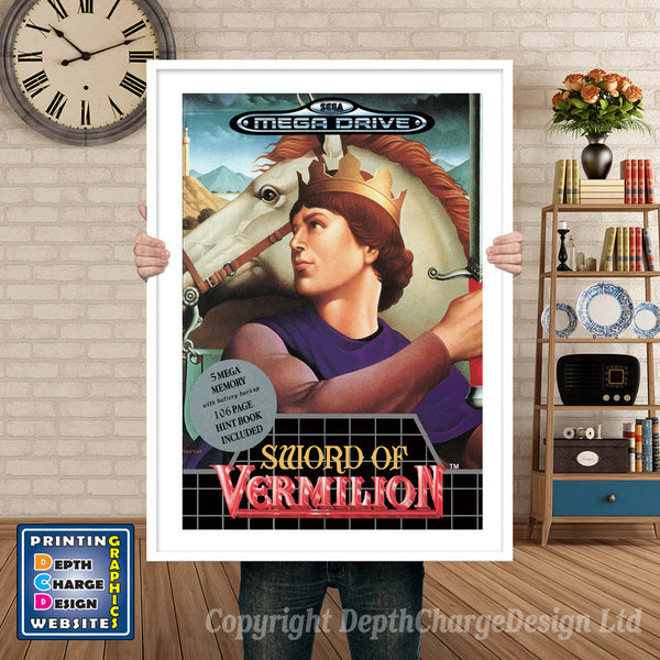 Sword Of Vermillion Eu - Sega Megadrive Inspired Retro Gaming Poster