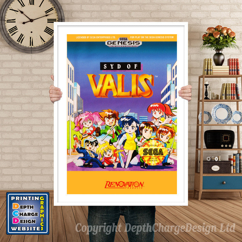 Sydofvalis - Sega Megadrive Inspired Retro Gaming Poster A4 A3 A2 Or A1
