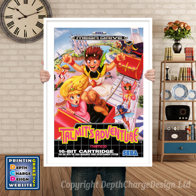 Talmits Adventure Eu - Sega Megadrive Inspired Retro Gaming Poster A4 A3 A2 Or A1