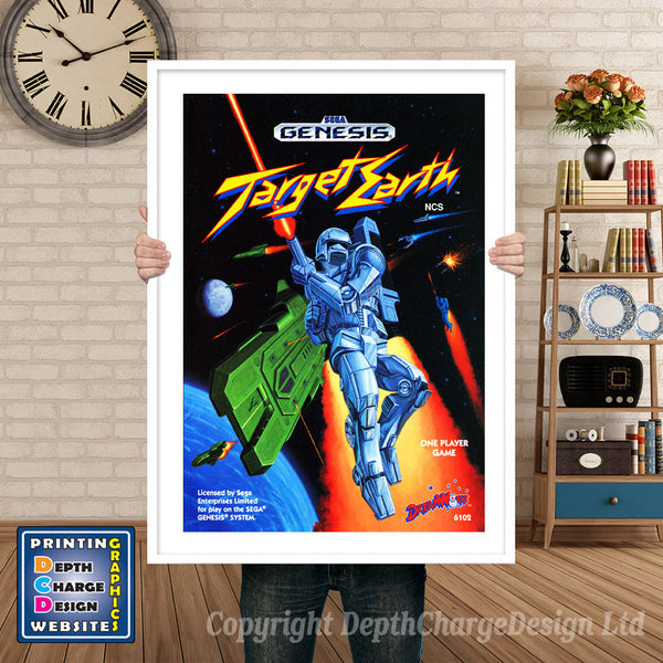 Target Earth - Sega Megadrive Inspired Retro Gaming Poster