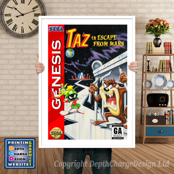 Taz In Escape From Mars - Sega Megadrive Inspired Retro Gaming Poster