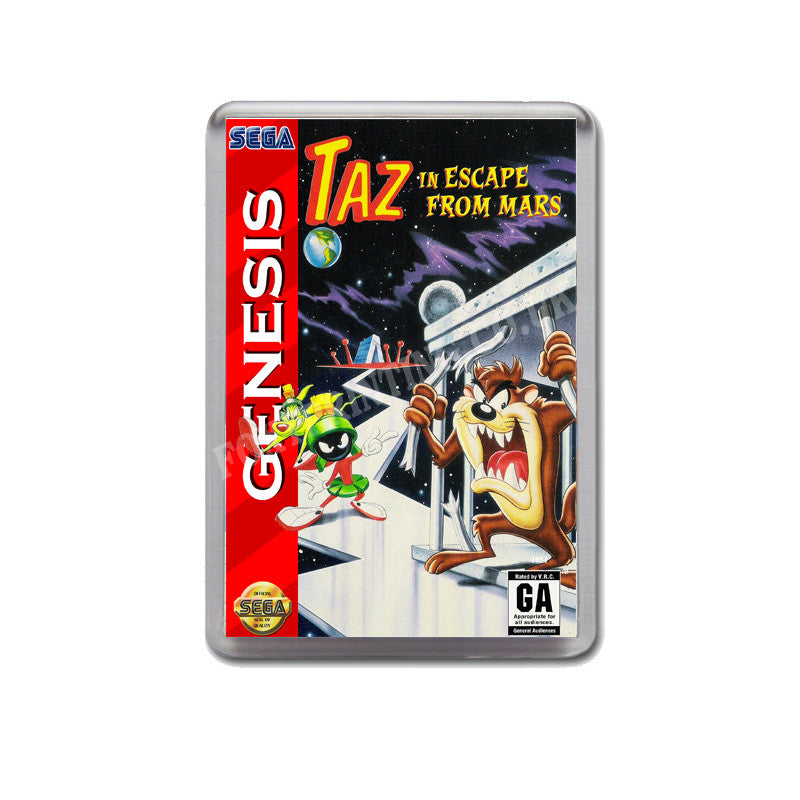 Taz In Escape From Mars Game Style Inspired Sega Megadrive Retro Video Gaming Magnet