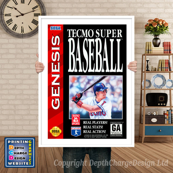 Tecmo Super Baseball - Sega Megadrive Inspired Retro Gaming Poster