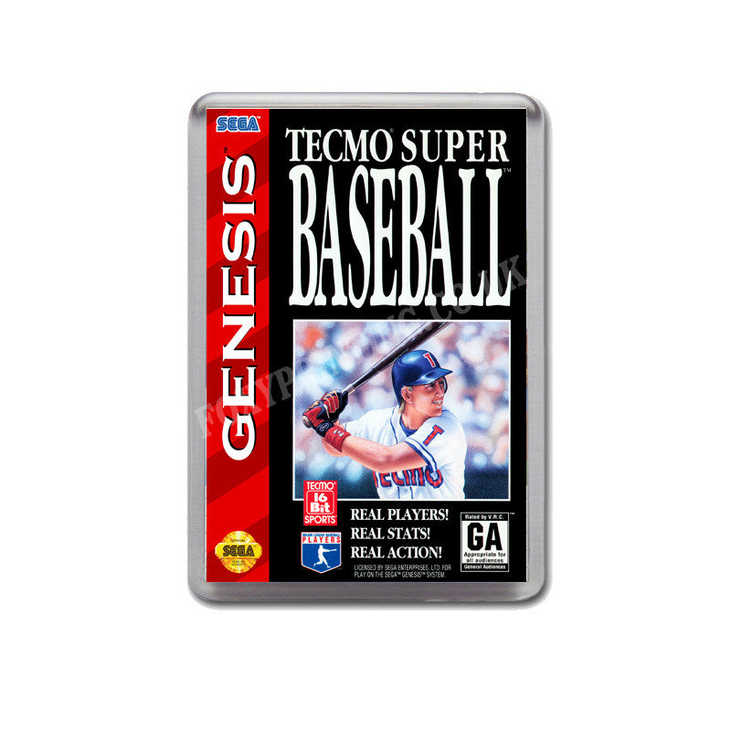 Tecmo Super Baseball Game Style Inspired Sega Megadrive Retro Video Gaming Magnet