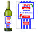 PERSONALISED Tesco White Wine Bottle Label Valentine Birthday Wedding Graduation Gift