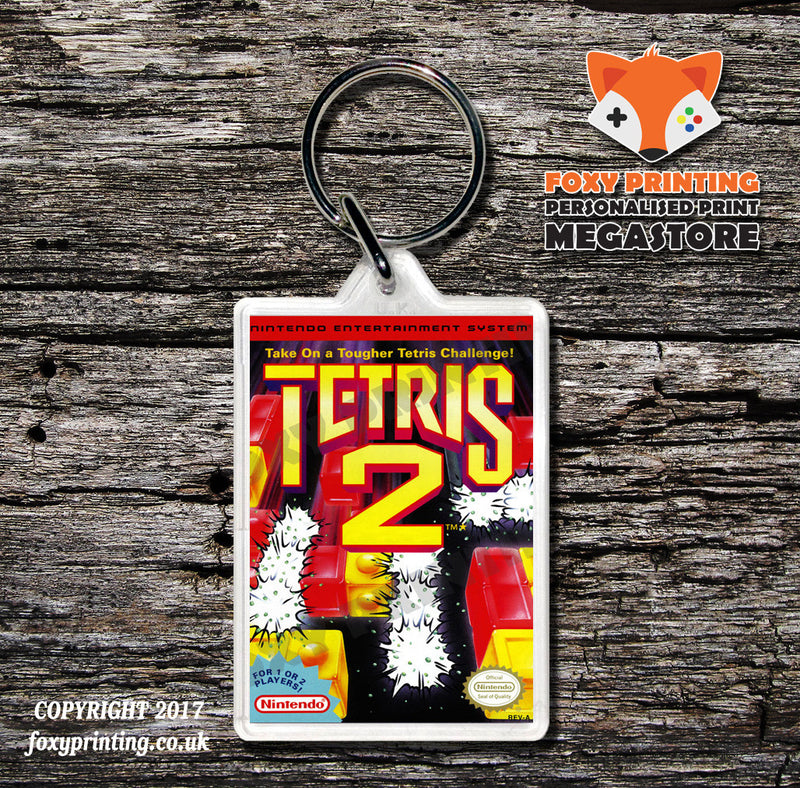 Tetris Retro NES Game Cover Art Gaming Keyring
