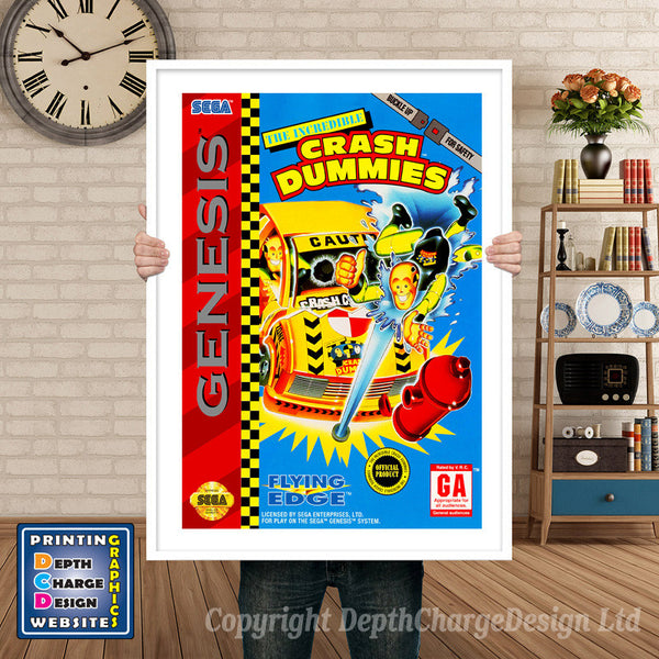 The Incredible Crash Dummies - Sega Megadrive Inspired Retro Gaming Poster