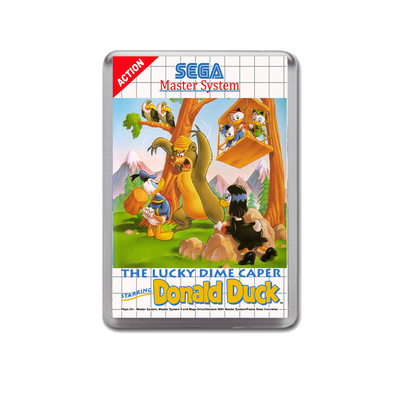 The Lucky Dime Caper Starring Donald Duck Eu Sega Master System Game Inspired Fridge Magnet