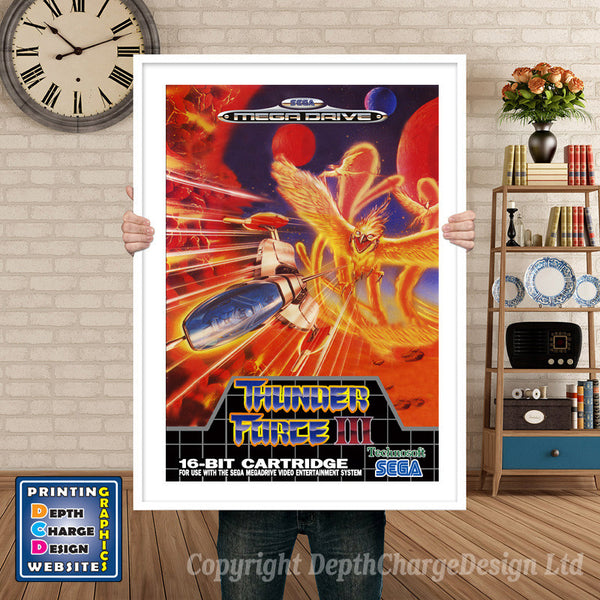 Thunder Force 3 Eu - Sega Megadrive Inspired Retro Gaming Poster