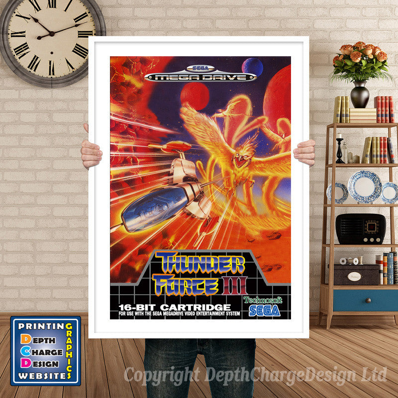 Thunder Force 3 Eu - Sega Megadrive Inspired Retro Gaming Poster A4 A3 A2 Or A1