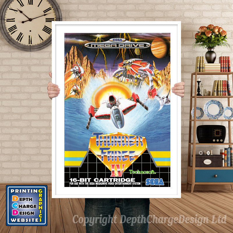 Thunder Force 4 Eu - Sega Megadrive Inspired Retro Gaming Poster A4 A3 A2 Or A1