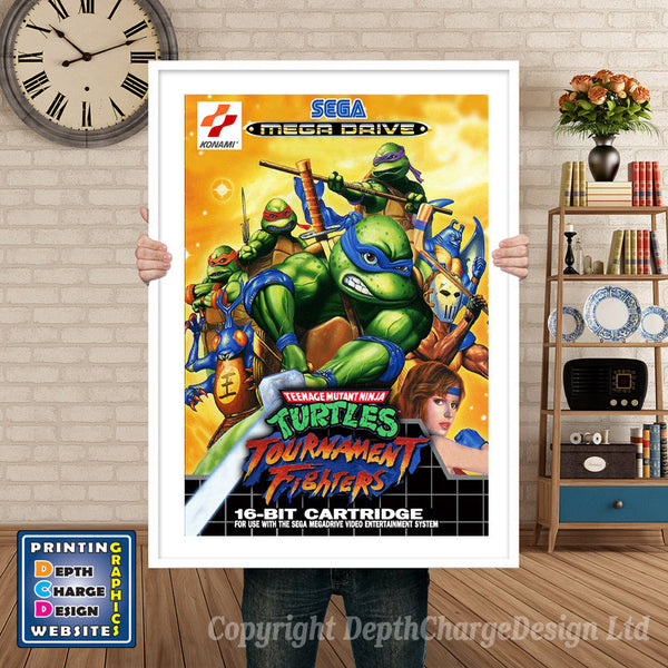 Tmnt Tournament Fighters Eu - Sega Megadrive Inspired Retro Gaming Poster