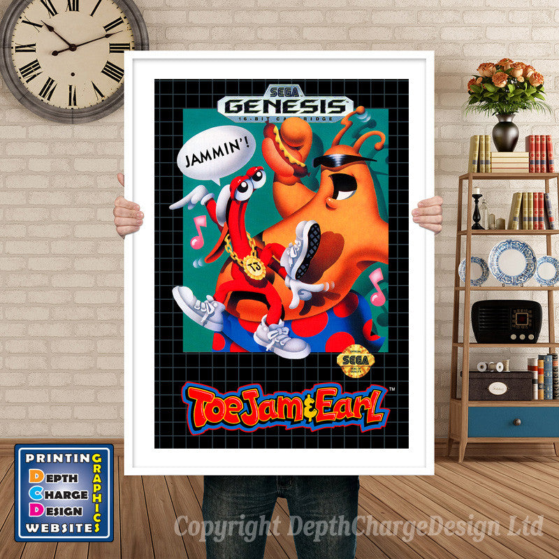 Toe Jam And Earl 2 - Sega Megadrive Inspired Retro Gaming Poster A4 A3 A2 Or A1
