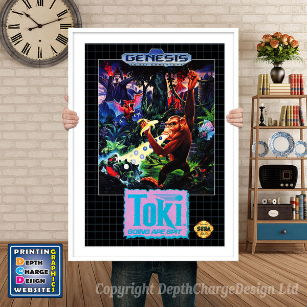 Toki Going Apes Pit - Sega Megadrive Inspired Retro Gaming Poster