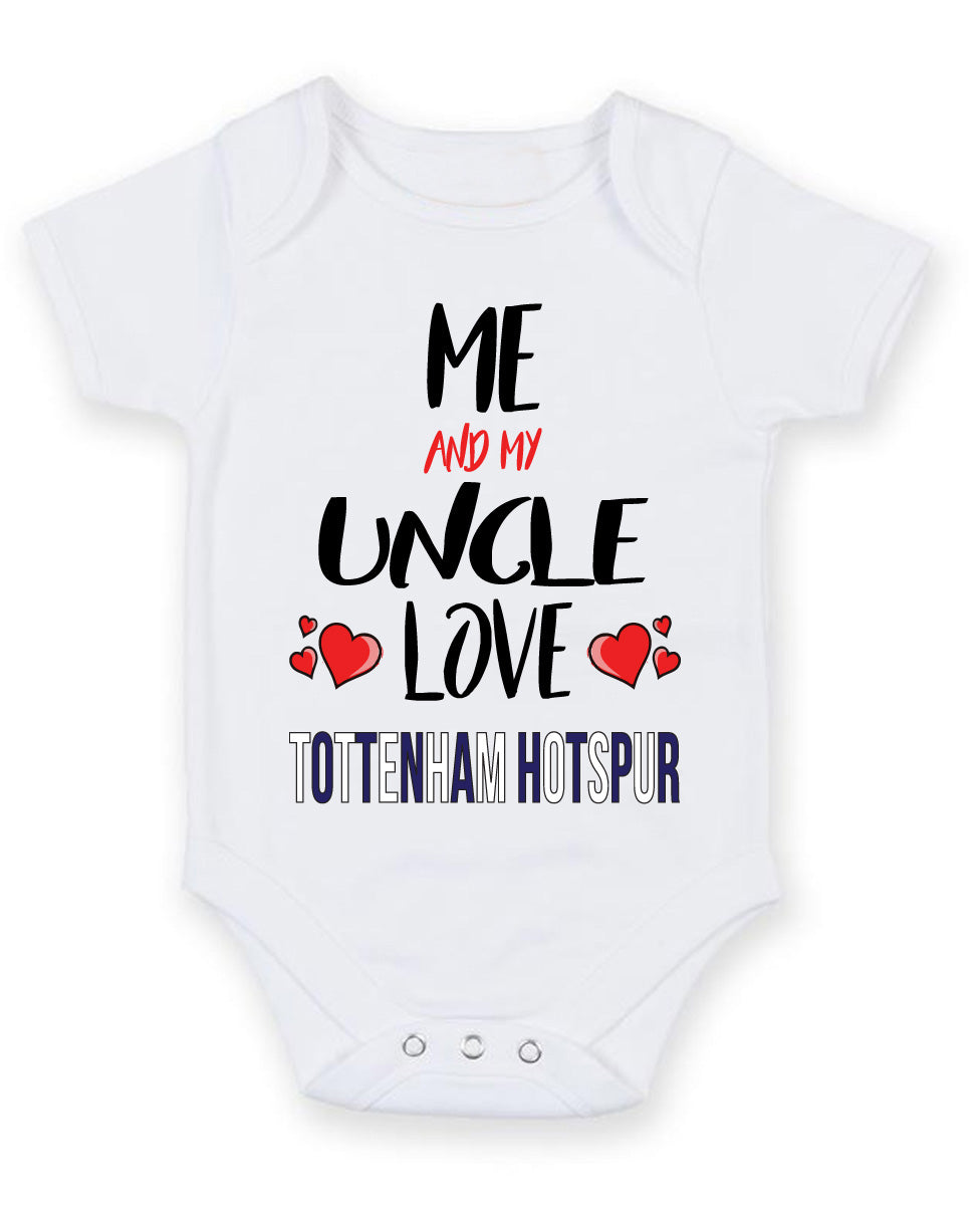 Me and My Uncle Love tottenham hotspur Personalised FOOTBALL TEAM Baby Grow