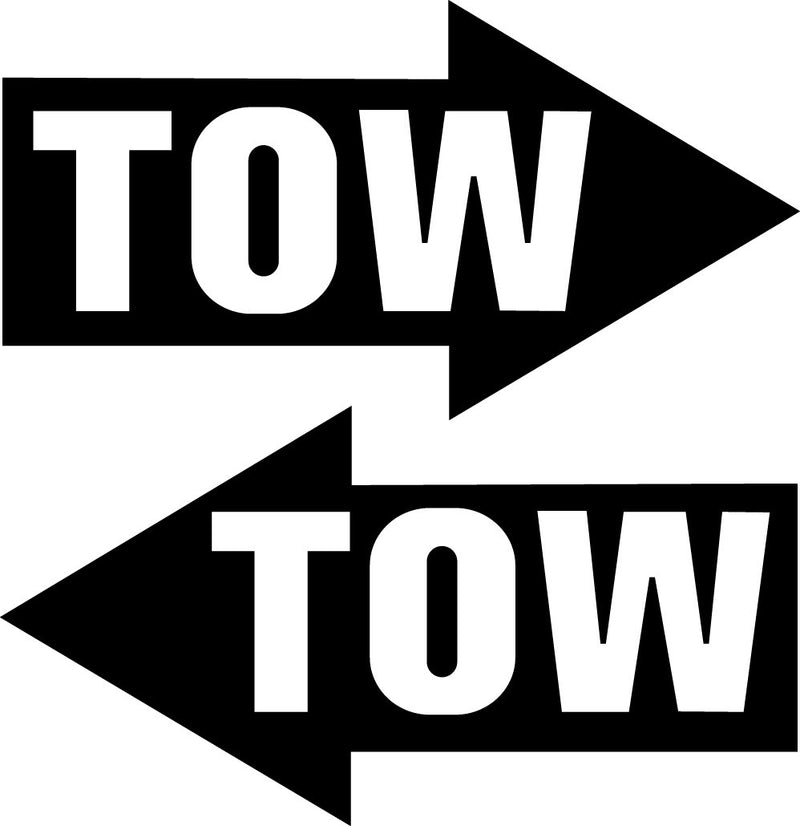 Tow 2 Novelty Vinyl Car Sticker