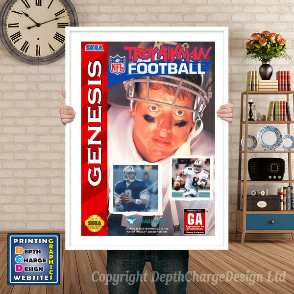 Troyaik Man Football - Sega Megadrive Inspired Retro Gaming Poster