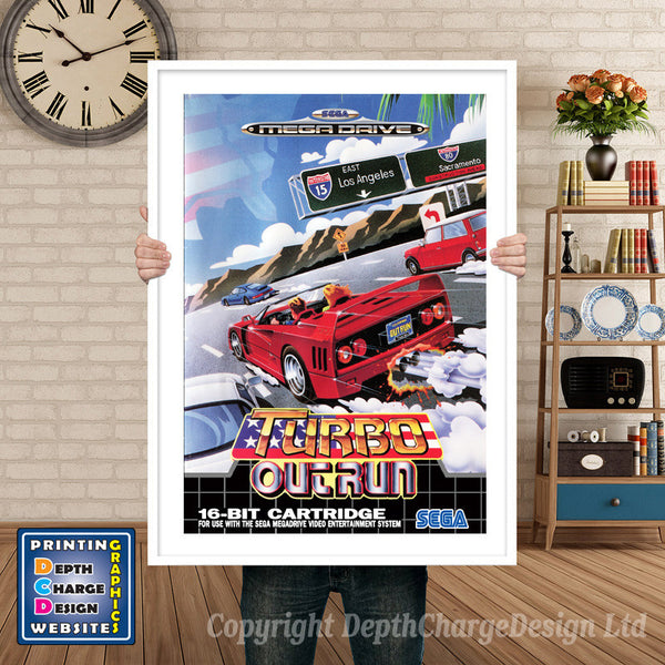 Turbo Outrun Eu - Sega Megadrive Inspired Retro Gaming Poster