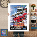 Turbo Outrun Eu - Sega Megadrive Inspired Retro Gaming Poster A4 A3 A2 Or A1