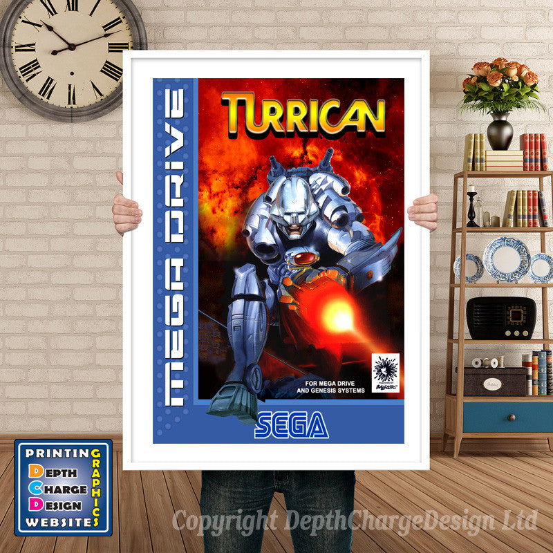 Turrican Eu - Sega Megadrive Inspired Retro Gaming Poster A4 A3 A2 Or A1
