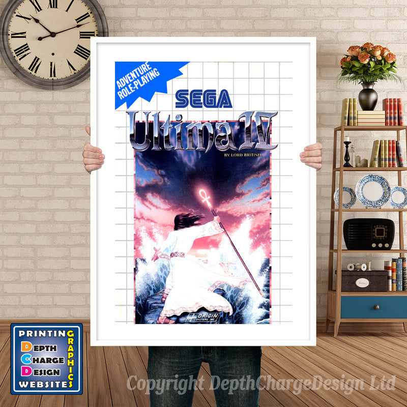 Ultimaiv Au- Sega Mastersystem Inspired Retro Gaming Poster A4 A3 A2 Or A1