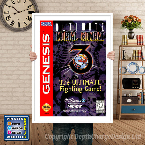 Ultimate Mortal Kombat 3 - Sega Megadrive Inspired Retro Gaming Poster