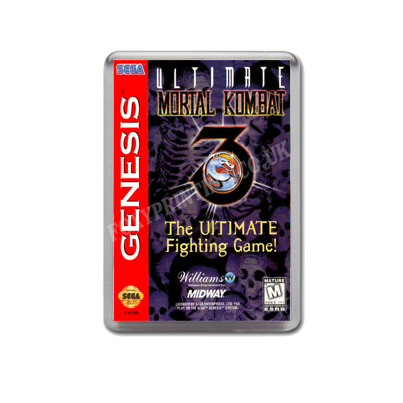 Ultimate Mortal Kombat 3 Game Style Inspired Sega Megadrive Retro Video Gaming Magnet