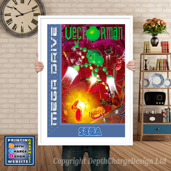 Vector Man Eu - Sega Megadrive Inspired Retro Gaming Poster