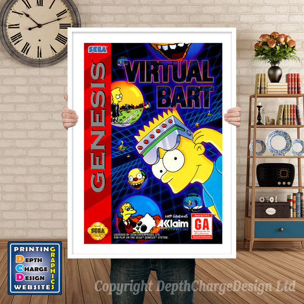 Virtual Bart - Sega Megadrive Inspired Retro Gaming Poster