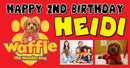 Waffle the Wonder Dog Children's Birthday Banner Thick