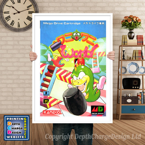 Waniwani World Jp - Sega Megadrive Inspired Retro Gaming Poster