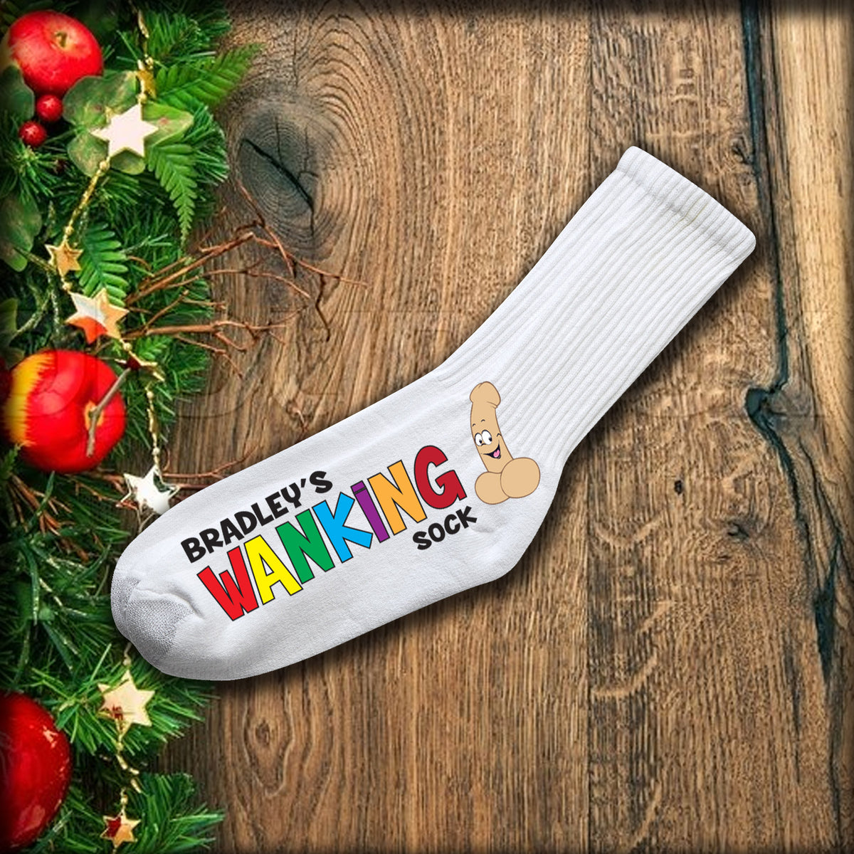 Personalised Wanking Sock – Funny Rude Gift – Personalised Wanking Sock