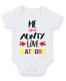 Me and My Aunty Love watford Personalised FOOTBALL TEAM Baby Grow