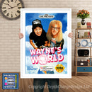 Waynes World - Sega Megadrive Inspired Retro Gaming Poster A4 A3 A2 Or A1