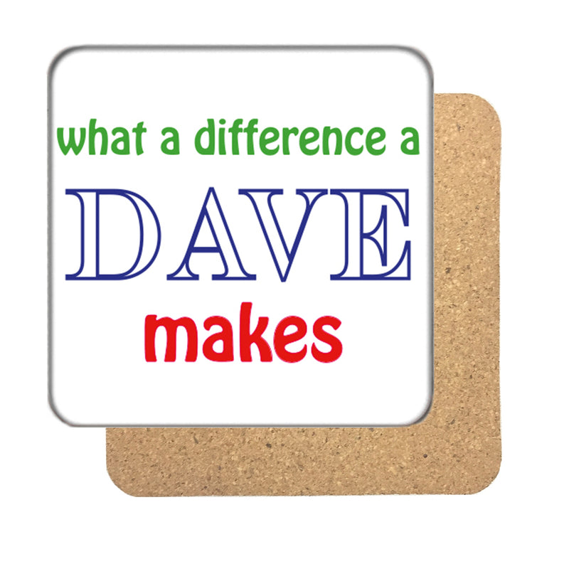 What a difference a Dave makes Drinks Coaster