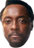 WILL.I.AM JB - Music Star Fancy Dress Cardboard Celebrity Party Face Mask